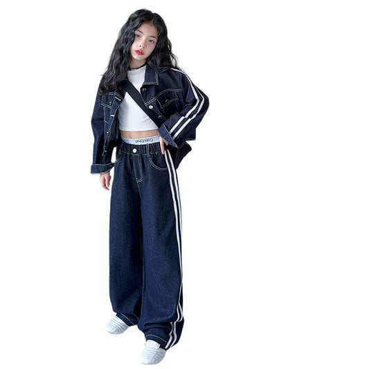 Girls Denim Two-Piece Set