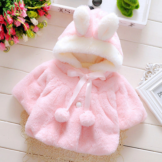 Girls Faux Fur Hooded Coat