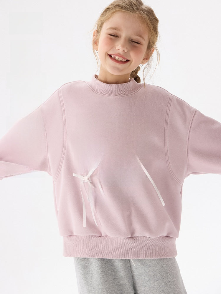 Girls' fleece-lined and thickened sweatshirt
