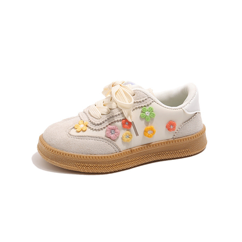 Girls Floral Casual Sneakers