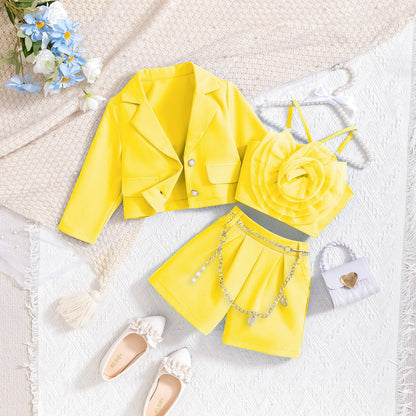 Girls Floral Mesh Two-Piece Set