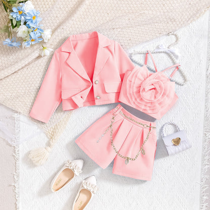 Girls Floral Mesh Two-Piece Set