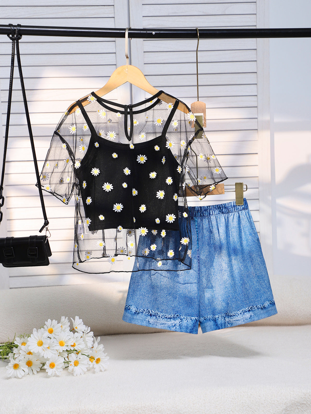 Girls Floral Print Summer Outfit