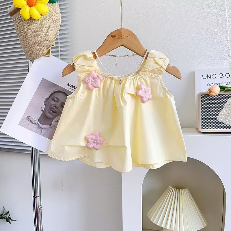 Girls Floral Sleeveless Top and Shorts Set
