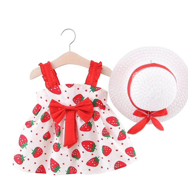Girls Floral Summer Dress with Hat
