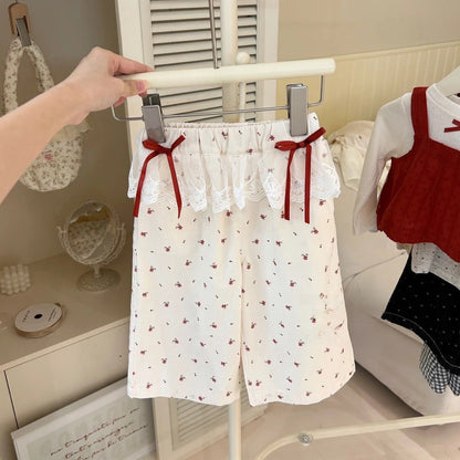 Girls Knit Sleeveless Top and Wide Leg Pants Set