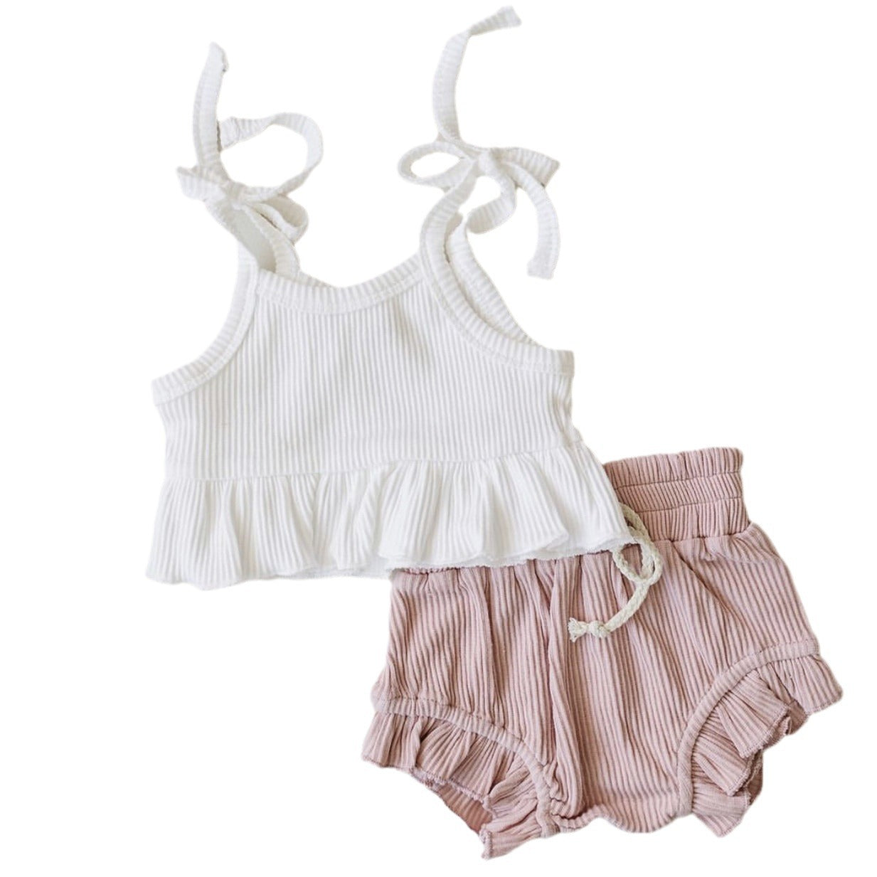 Girls Knitted Camisole Shorts Set