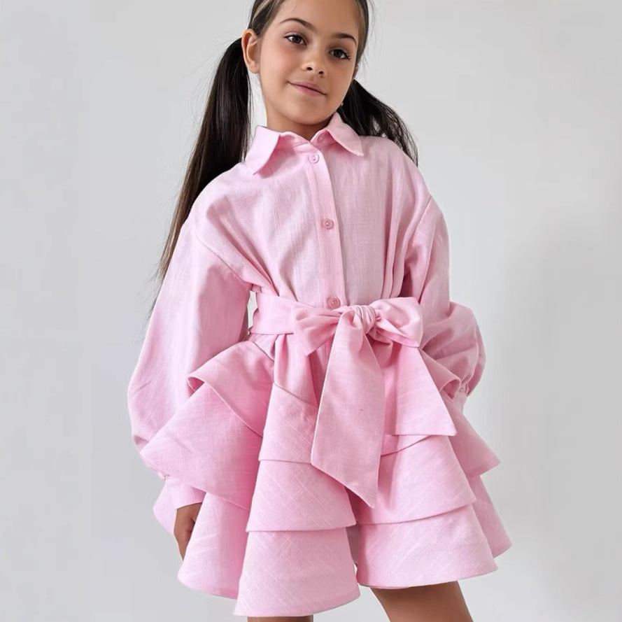 Girls Linen Princess Dress