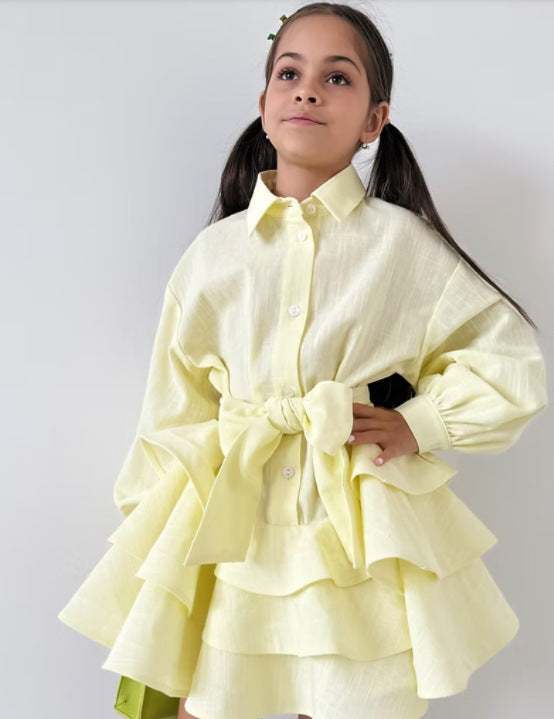 Girls Linen Princess Dress