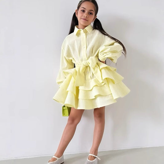 Girls Linen Princess Dress