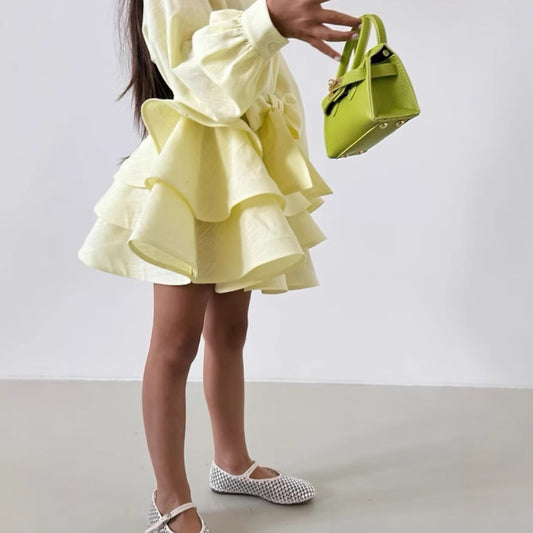 Girls Linen Princess Dress