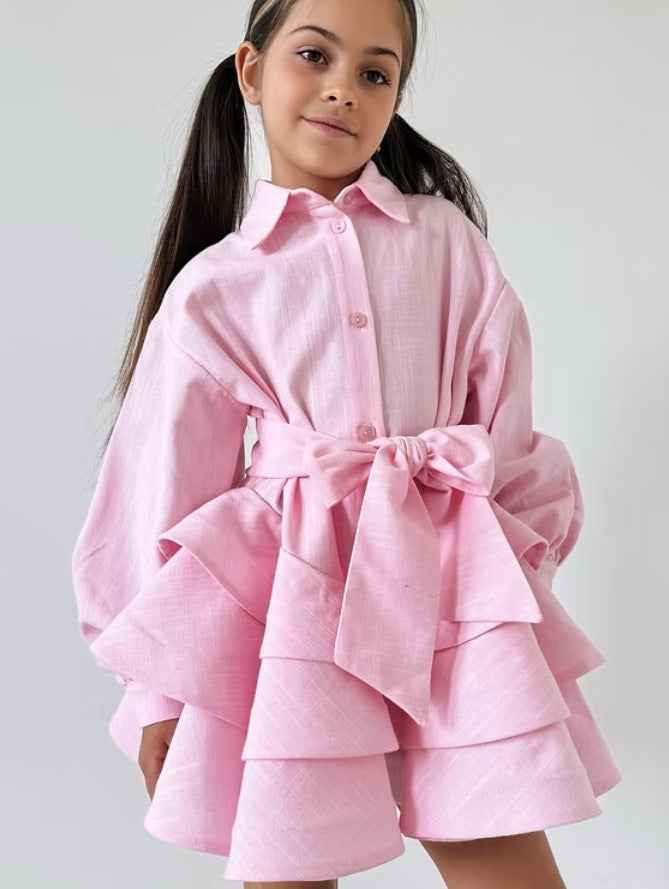 Girls Linen Princess Dress