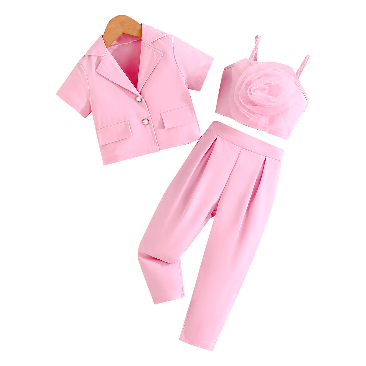Girls Mesh Floral 3-Piece Outfit