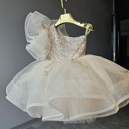 Girls One Shoulder Princess Party Dress