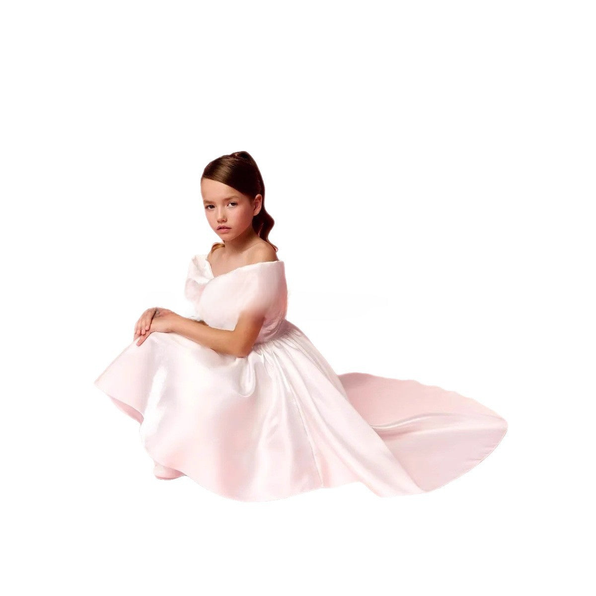 Girls One Shoulder Princess Party Dress