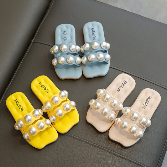 Girls Pearl Slide Sandals
