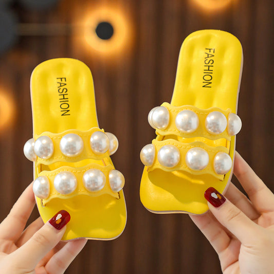 Girls Pearl Slide Sandals