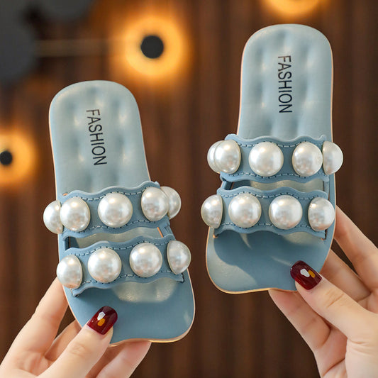 Girls Pearl Slide Sandals