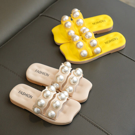 Girls Pearl Slide Sandals