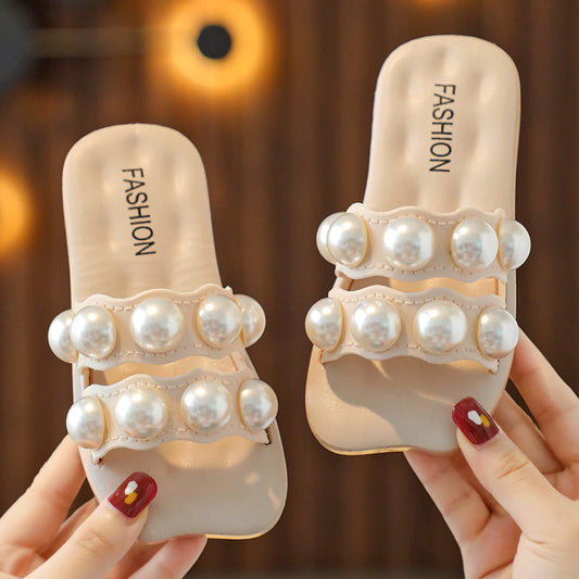 Girls Pearl Slide Sandals