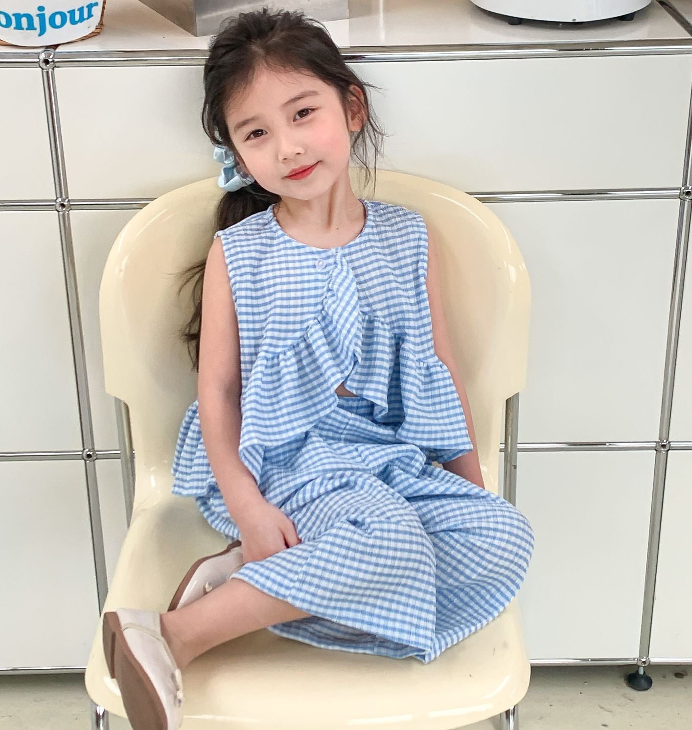Girls Plaid Two-Piece Summer Outfit
