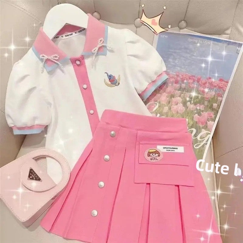 Girls Polo Shirt Shorts Set