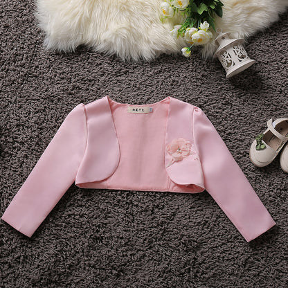 Girls Princess Dress Cloak Long Sleeve Flower Girl Outerwear