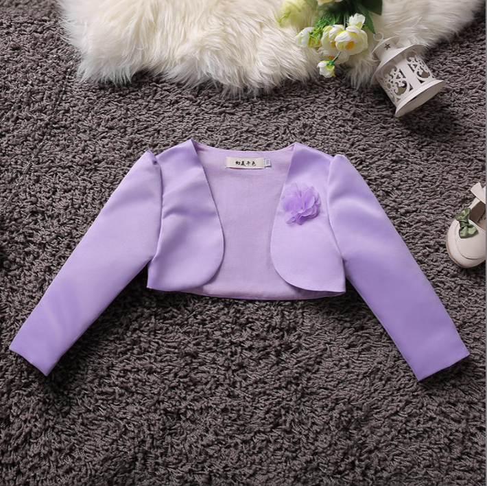 Girls Princess Dress Cloak Long Sleeve Flower Girl Outerwear