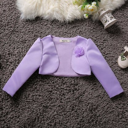 Girls Princess Dress Cloak Long Sleeve Flower Girl Outerwear