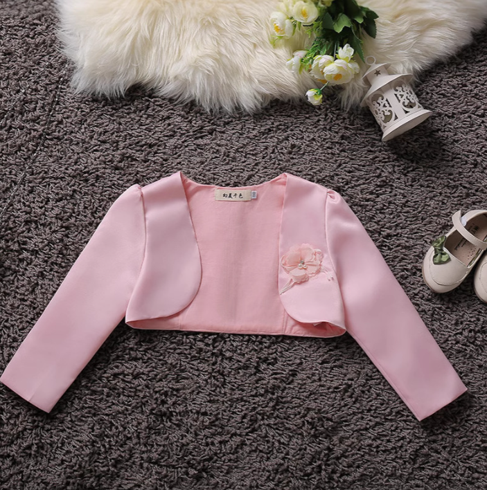 Girls Princess Dress Cloak Long Sleeve Flower Girl Outerwear
