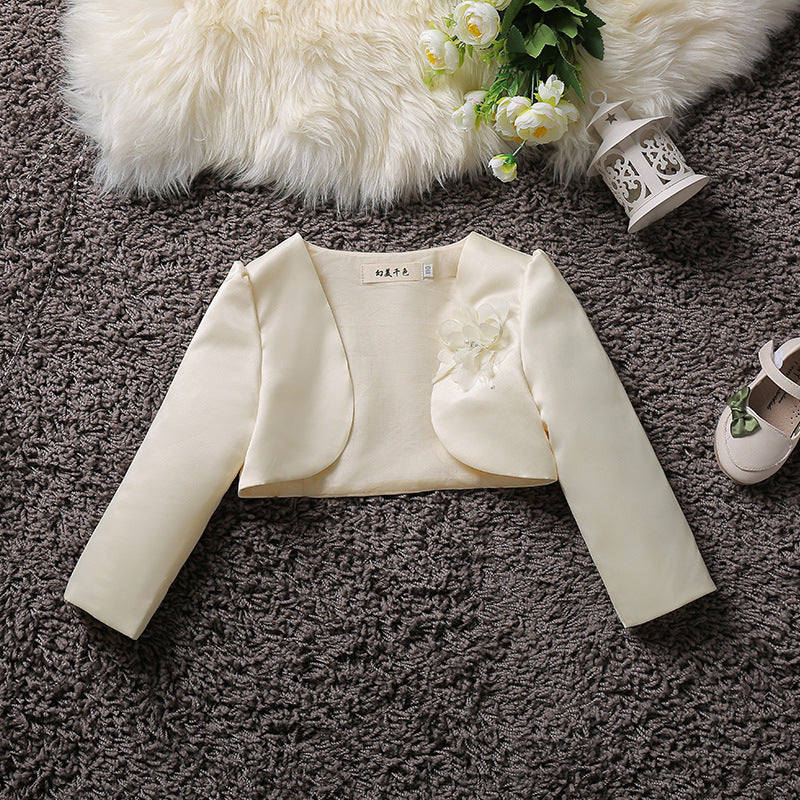 Girls Princess Dress Cloak Long Sleeve Flower Girl Outerwear