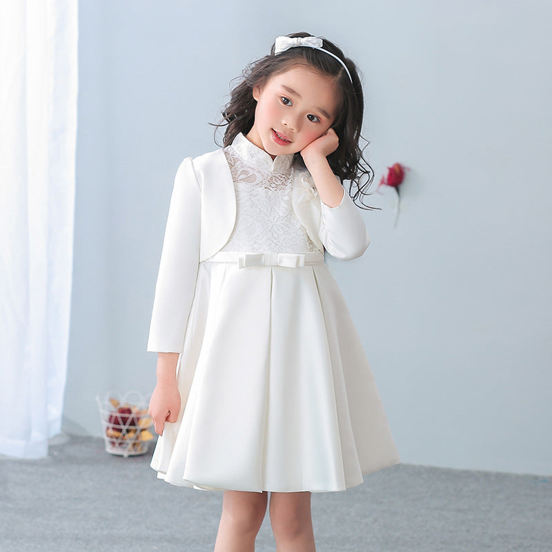 Girls Princess Dress Cloak Long Sleeve Flower Girl Outerwear