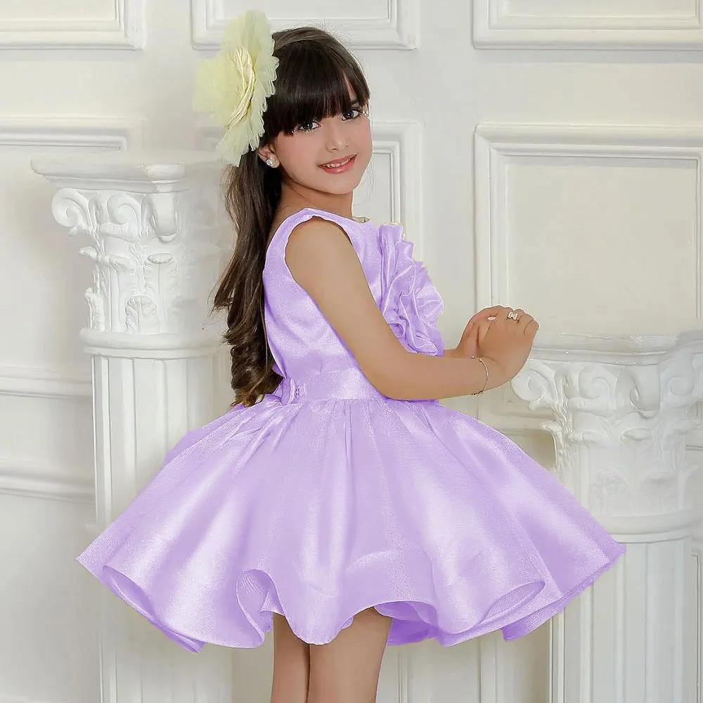 Girls Princess Party Dress with Floral Design