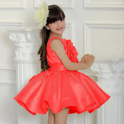 Girls Princess Party Dress with Floral Design