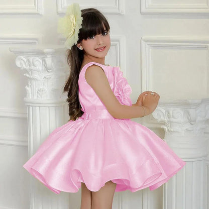 Girls Princess Party Dress with Floral Design