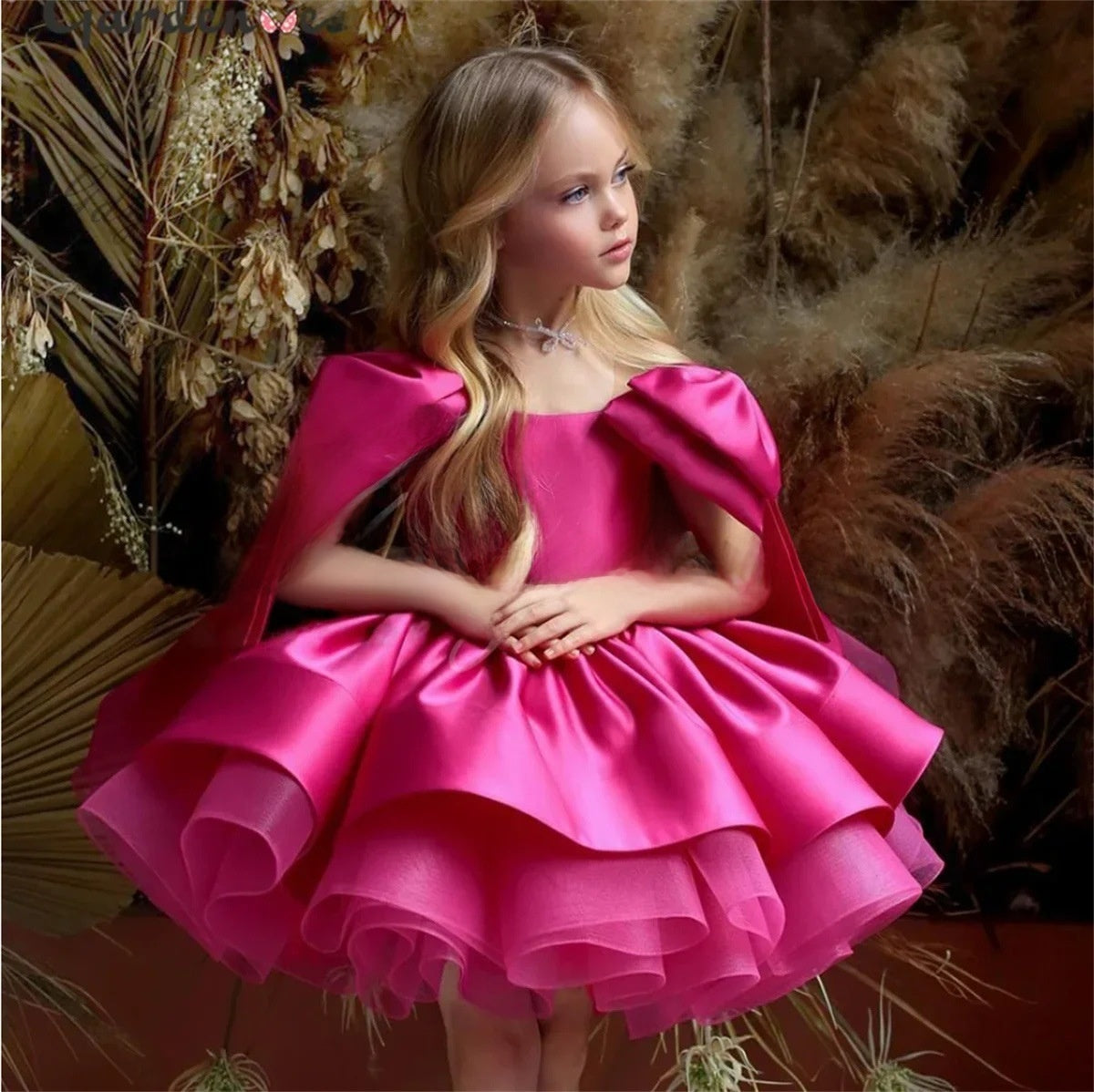 Girls Princess Puff Sleeve Dress