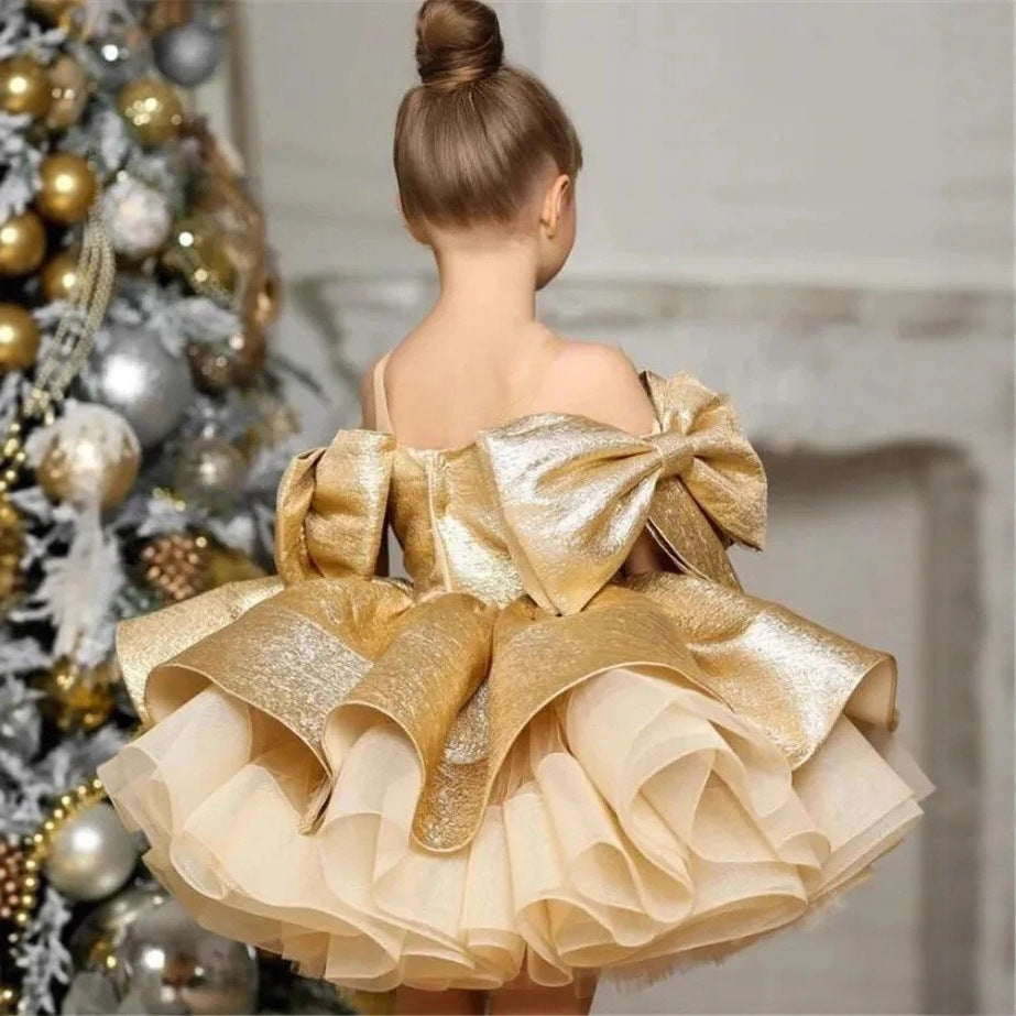Girls Princess Puff Sleeve Dress