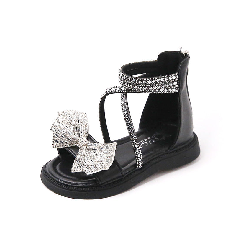 Girls Rhinestone Princess Sandals