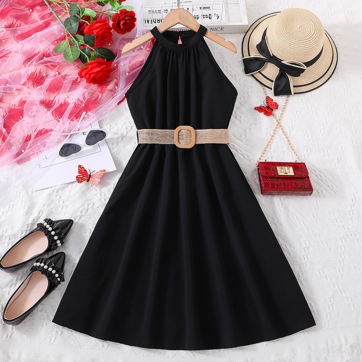 Girls Sleeveless A-Line Dress