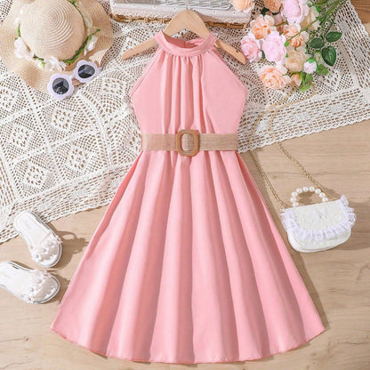 Girls Sleeveless A-Line Dress