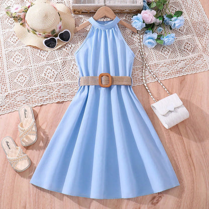 Girls Sleeveless A-Line Dress