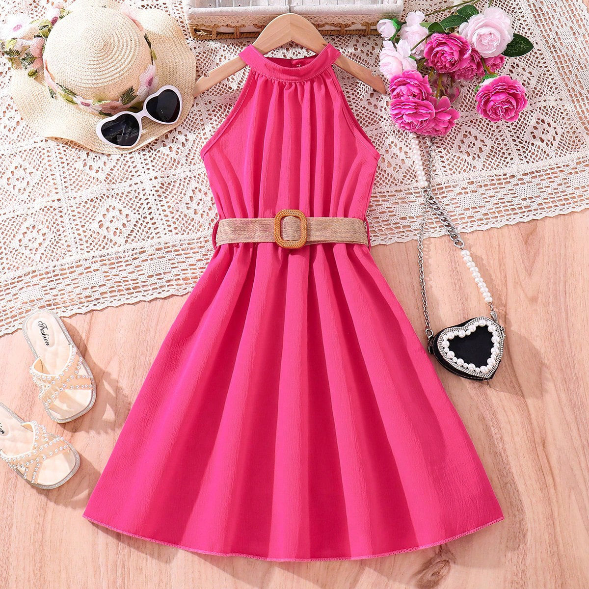 Girls Sleeveless A-Line Dress
