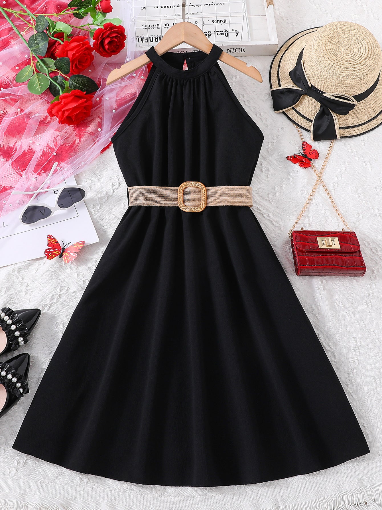 Girls Sleeveless A-Line Dress