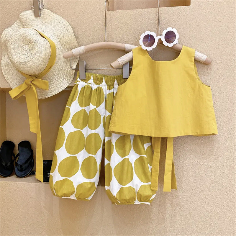Girls Sleeveless Vest and Bloomers