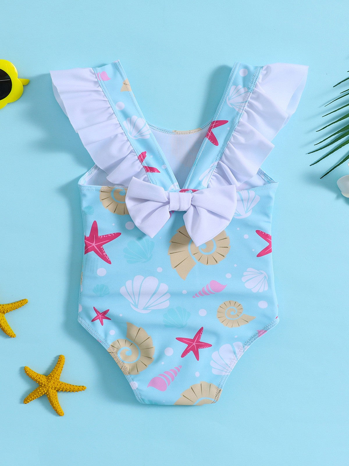 Girls Starfish Print Swimsuit