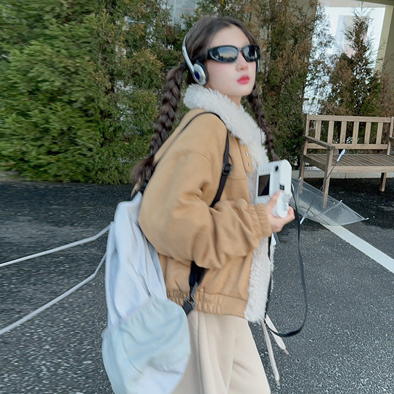 Girls Suede Cotton Winter Jacket