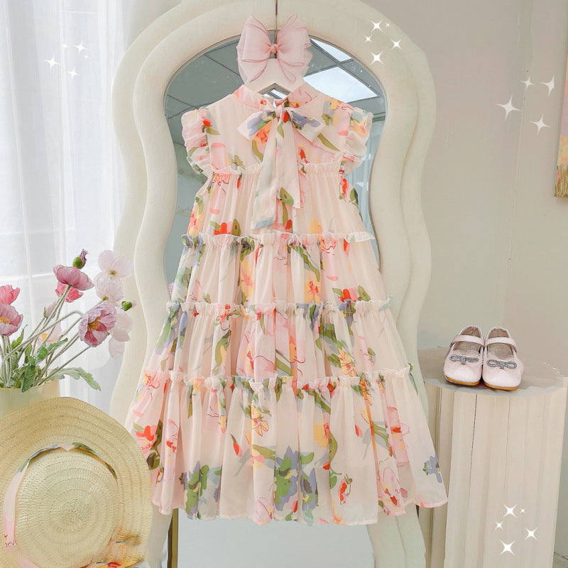 Girls Summer Floral Princess Dress