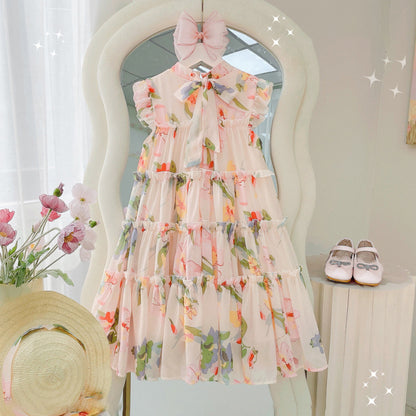 Girls Summer Floral Princess Dress