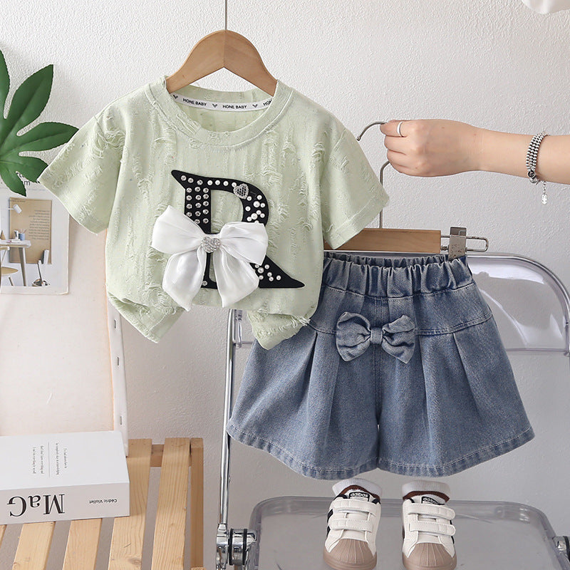 Girls Summer Short Sleeve Outfit