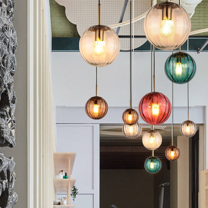 Glass ball chandelier